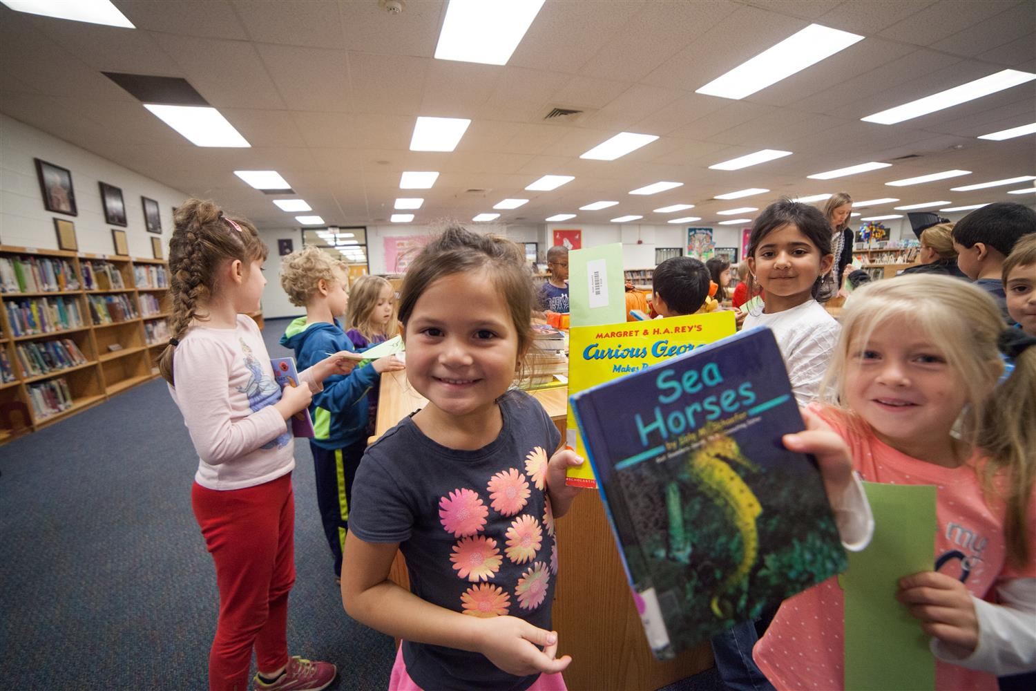 Students in the library